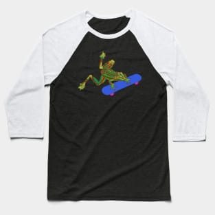 Skating Frog Baseball T-Shirt